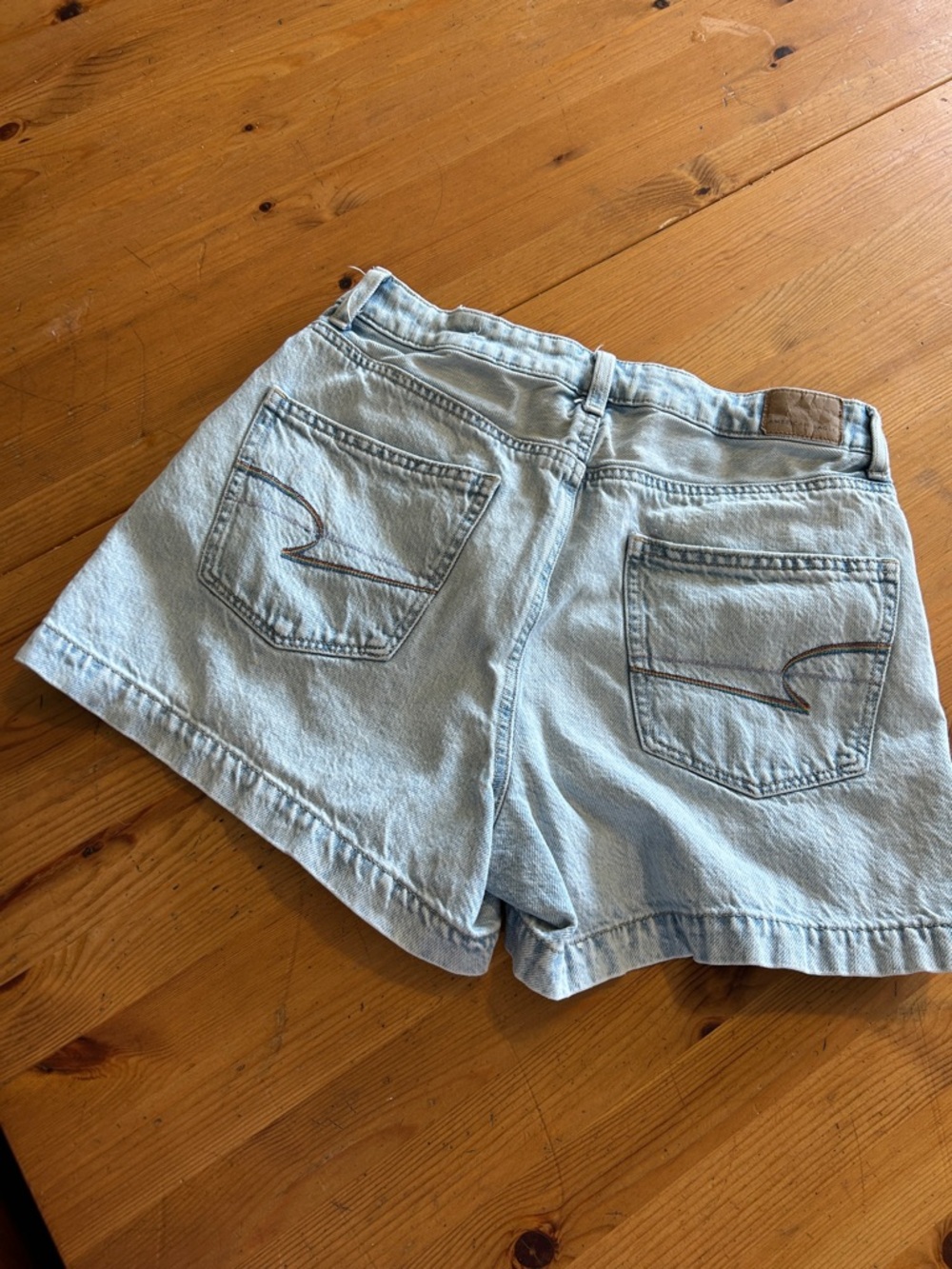116. Light Blue Denim Women's High-Waist Skort - Picture 6 of 7
